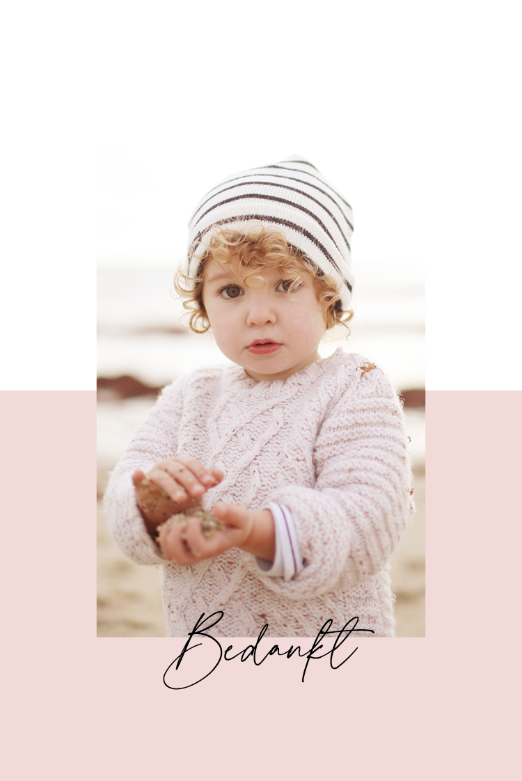 Bedankkaarten — Roze bedankje