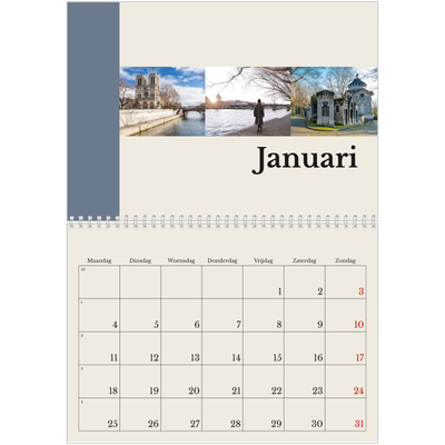 Fotokalender A4 Dubbel (30 x 40 cm) — Bezienswaardigheden van de wereld [Januari]