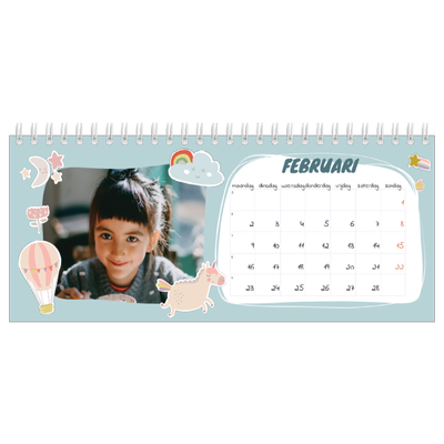 Bureaukalenders — Regenboog eenhoorn [Februari]