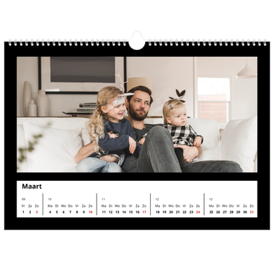 Fotokalender A3 — Foto in zwart kader [Maart]