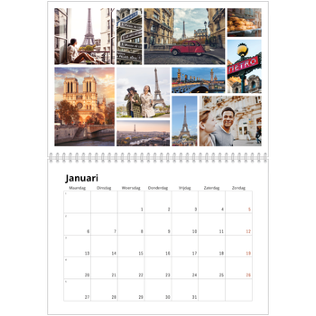 Fotokalender A4 Dubbel — Collage in blokkenpatroon