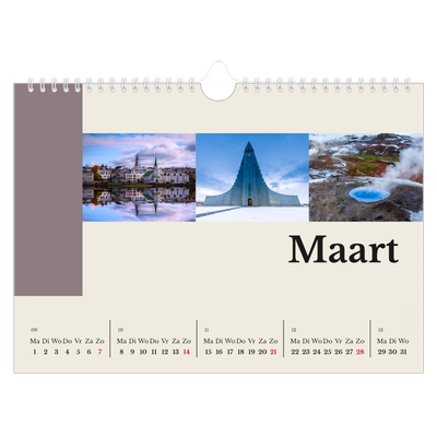 Fotokalender A4 — Bezienswaardigheden van de wereld [Maart]