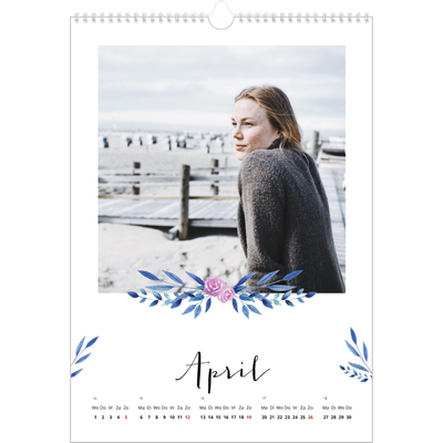 A3 Jaarkalender — Bloemen illustraties [April]