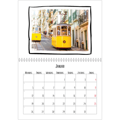 Fotokalender A4 Dubbel (30 x 40 cm) — Plakboekmomenten [Januari]