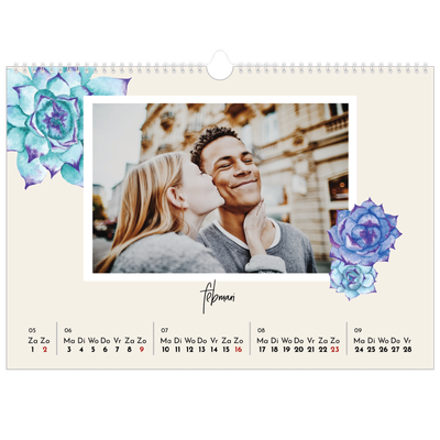 Fotokalender A3 — Geverfde bloemen [Februari]