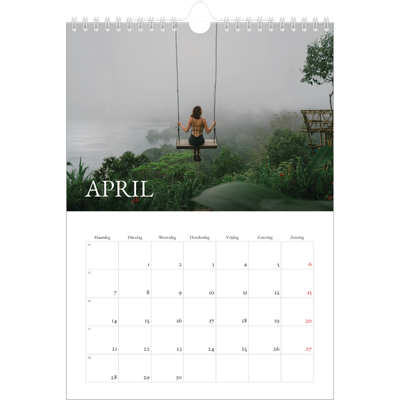 Fotokalender A4 (20 x 30 cm) — Schreefletters [April]