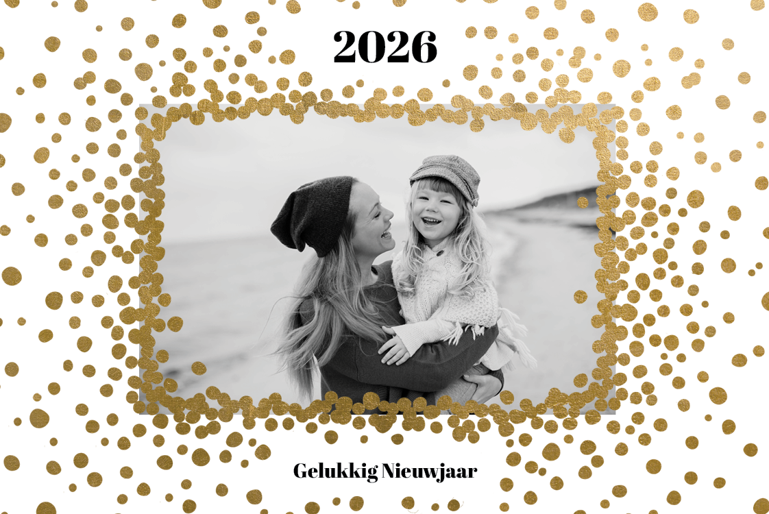 Fotokaarten — Gouden confetti
