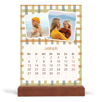 Bureaukalender met houten standaard — Retro patronen