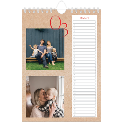 Fotokalender A5 — Rode stippen [Maart]