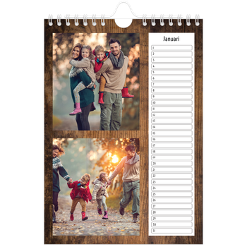 Fotokalender A5 — Houtpatroon