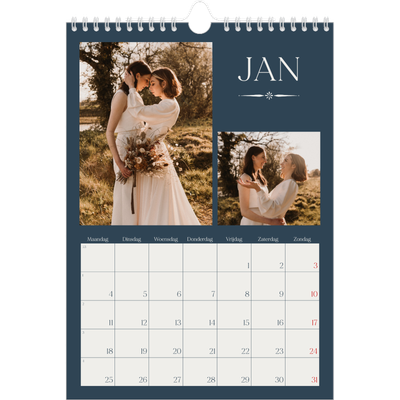 Fotokalender A4 (20 x 30 cm) — Leisteen & schreef [Januari]