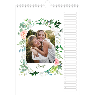 Verjaardagskalenders A4 — Klassieke bloemen [Maart]