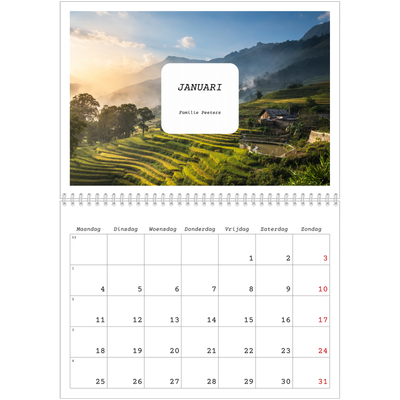 Fotokalender A4 Dubbel (30 x 40 cm) — Het volledige verhaal [Januari]
