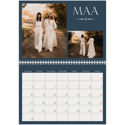 Fotokalender A4 Dubbel (30 x 40 cm) — Leisteen & schreef [Maart]