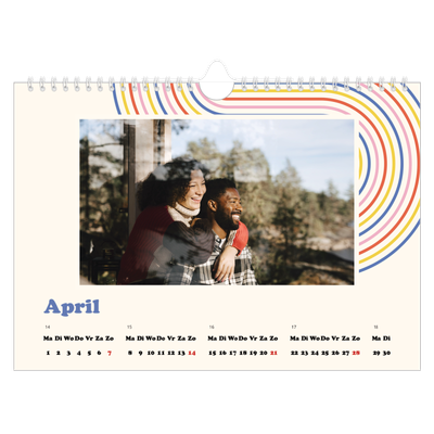 Fotokalender A4 — Retro strepen [April]