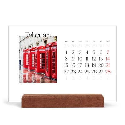 Bureaukalender met houten standaard  — Mijn reisverhaal - Londen [Februari]