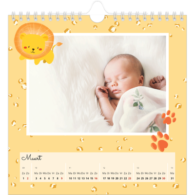 Jaarkalenders vierkant — Schattige dieren [Maart]