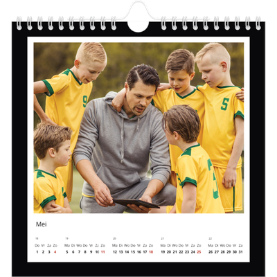 Jaarkalenders vierkant — Compleet zwart kader [omslag]