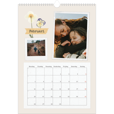A3 Jaarkalender — Vintage scrapbook [Februari]