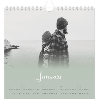 Fotokalender Vierkant — Zachtgroen kleurverloop