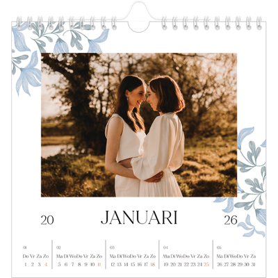 Jaarkalenders vierkant — Elegant bloemig [Januari]