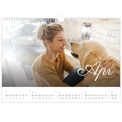 Fotokalender A3 — Handgeschreven maanden [April]