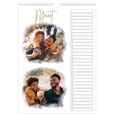 Verjaardagskalenders A3 — Foto effect [Maart]