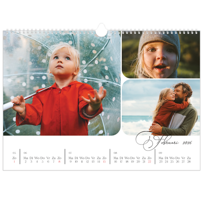 Fotokalender A3 — Momentopnamen en schrift [Februari]
