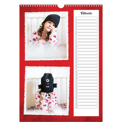 Verjaardagskalenders A3 — Fotocollage [Februari]