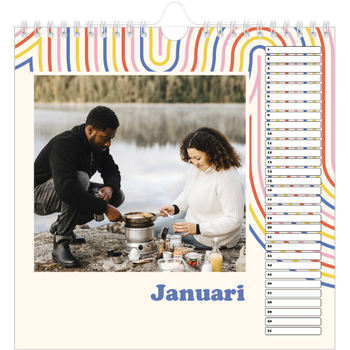 Fotokalender Vierkant — Retro strepen