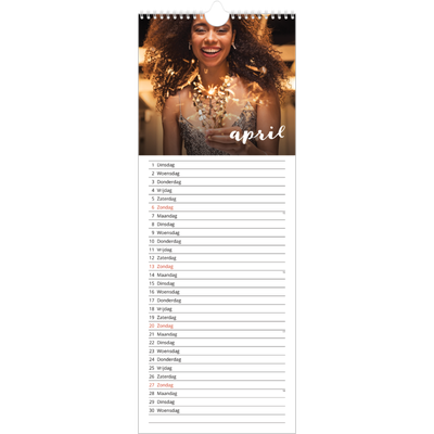 Smalle kalender  — Schuingedrukte letters [April]