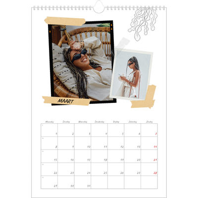 A3 Jaarkalender — Plakboek flair [Maart]