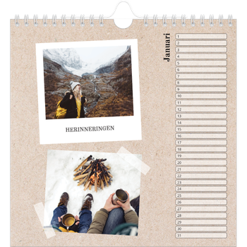 Fotokalender Vierkant — Foto's met plakband