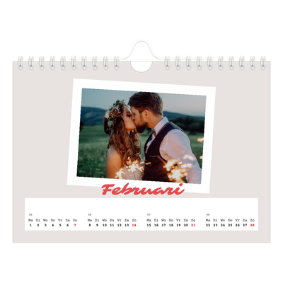 Fotokalender A5 — Karmijnrode handtekening [Februari]