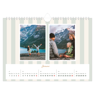 Fotokalender A4 — Schrift en strepen [Januari]