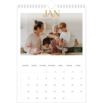 Fotokalender A4 — Gouden tekst groot