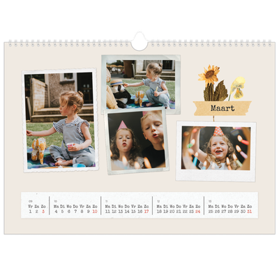 Fotokalender A3 — Vintage scrapbook [Maart]