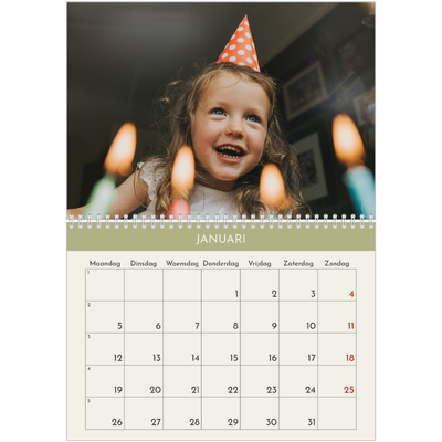 Fotokalender A4 Dubbel (30 x 40 cm) — Pastel hoofdstukken [Januari]
