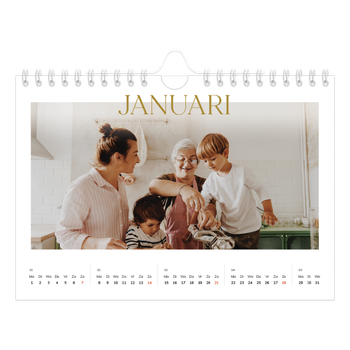 Fotokalender A5 — Gouden tekst groot