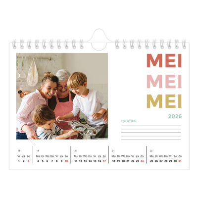 Fotokalender A5 — Bont gekleurd [omslag]
