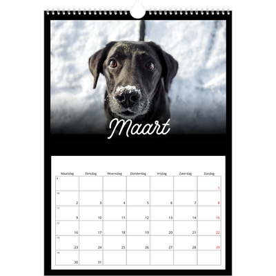 A3 Jaarkalender — Zwart [Maart]