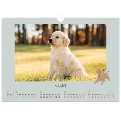 Fotokalender A3 — Speelse puppy [Maart]
