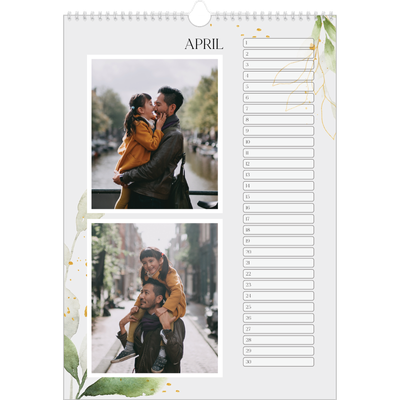 Verjaardagskalenders A3 — Bloemen splash [April]