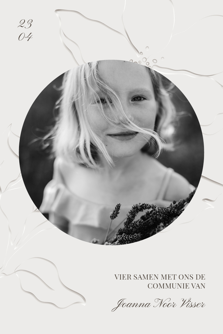 Uitnodigingen — Bloemafdruk