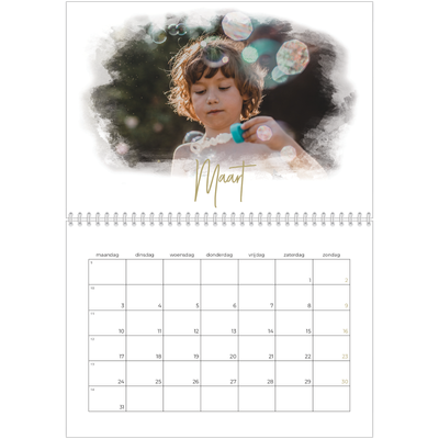 Fotokalender A4 Dubbel (30 x 40 cm) — Foto effect [Maart]