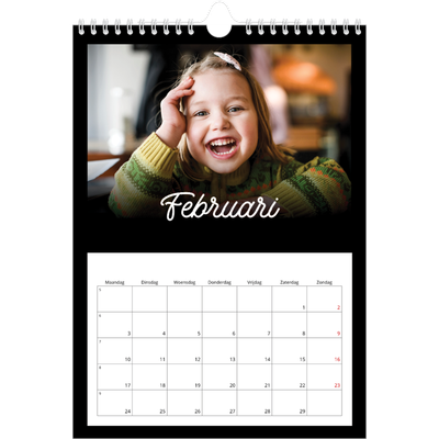 Fotokalender A4 (20 x 30 cm) — Zwart [Februari]