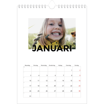 Fotokalender A4 — Rondgestrooide letters