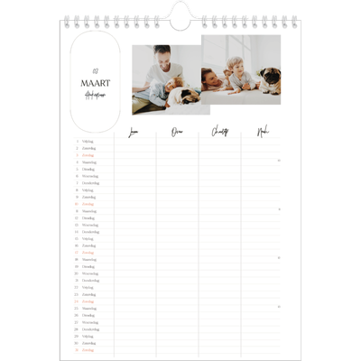 A4 Familieplanners — Grootse plannen - gezinsplanner 4 personen [Maart]