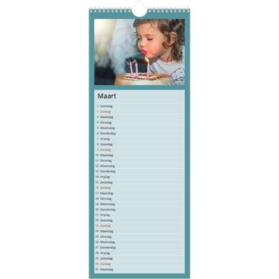 Smalle kalender  — Kleurrijke kaders [Maart]