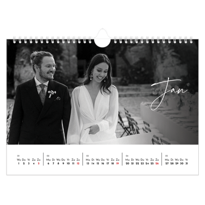 Fotokalender A4 — Elegant schrift [Januari]